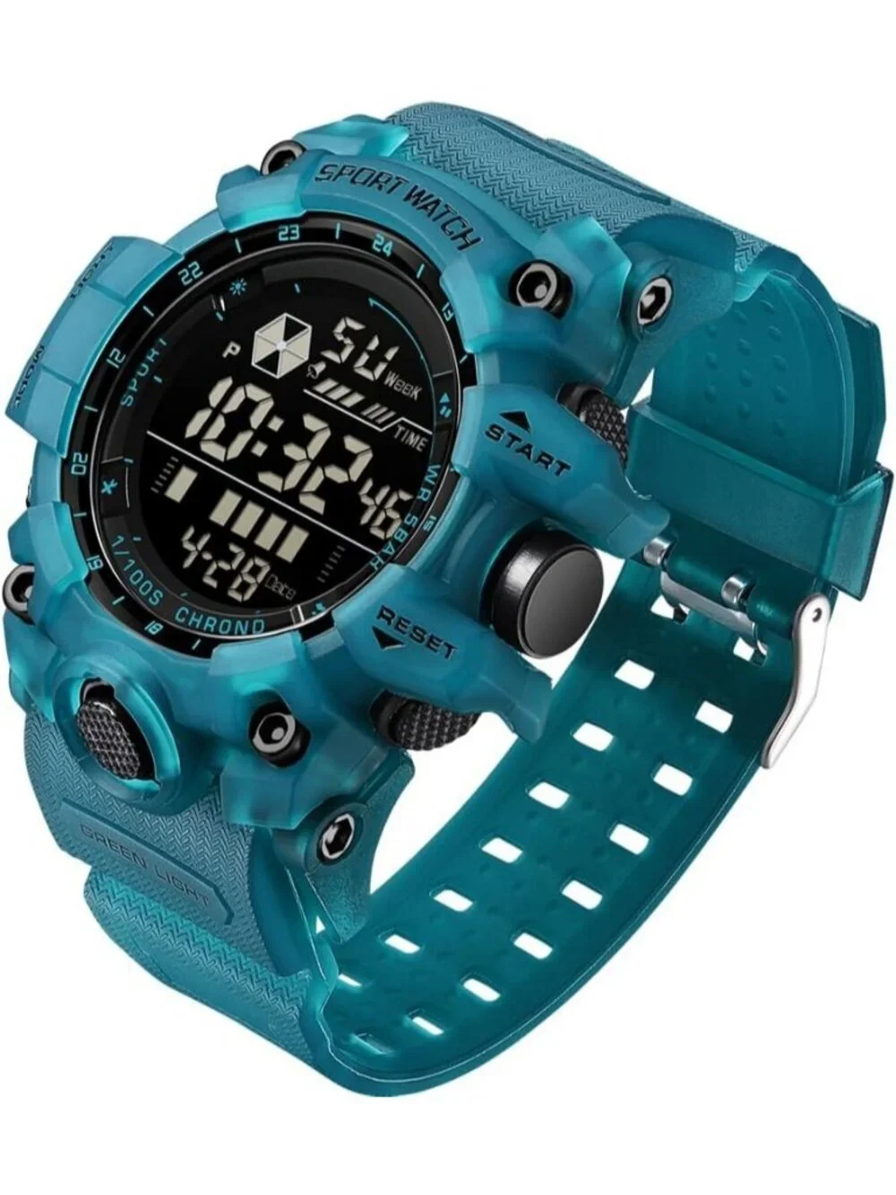 Men's Sky Blue Analog Quartz Electronic Military Multifunction LED Digital Watch